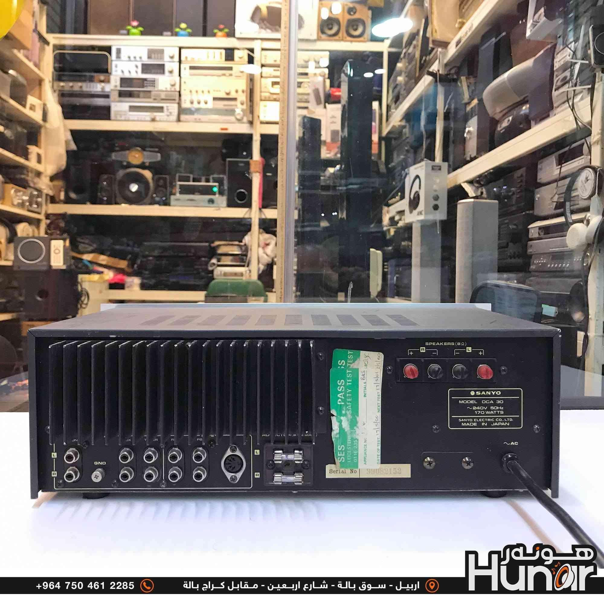SANYO MODELDCA 30 INTEGRATED STERIO AMPLIFIER SILVER FACE
MADE IN JAPAN
           ......... ســـعـــر ( ۱۸۰ ) ٲلــــــــف.............
( کوردی • عربي )

🟢توصيل موجود الي جميع المحافضات
🟡گەياندن هەیە بۆ هەموو شوێنێک

🟠مــعـرض هــونـەر
🔸للـصوتــیات(امبلیفایر• سماعة• رادیو• انتیك• مایكروفون)
🔸عــنـوان• اربیل سوق بالة • شارع اربعین
🔸مـوبایـل• ***********
                   ***********

🔵پـێـشانـگای هــونـەر
🔹بۆ ئامێری دەنگی و کارەبایی(ئیمپلیفایر• سەماعە• ڕادیۆ• مایکرۆفۆن)
🔹ناونیـشان• هەولیر • بازاری لەنگەی ٤۰م
🔹مـــۆبـایـل• 
***********
***********

•••••••••••••••••••••••••••••••••••••••••••••••••••
#iraq #kurdistan #duhok #zaxo #hawler #karbala #slemani #erbil #baghdad #kurd #kurdish #akre  #karkuk #kuwait #najaf
#amplifier #audio #subwoofer #sound #music #audiophile #bass #stereo #amplifiers #speaker #soundsystem #speakers
#اربيل #العراق #بغداد

نص مكتوب في الصور:
- +964 750 461 2285 اربيل - سوق بالة - شارع اربعين - مقابل كراج بالة Hunar
- +964 750 461 2285 اربيل - سوق بالة - شارع اربعين - مقابل كراج بالة هونر Hunor
- 10cm 40cm 23cm +964 750 461 2285 اربيل - سوق بالة - شارع اربعين - مقابل كراج بالة هونر Hunor
- +964 750 461 2285 اربيل - سوق بالة - شارع اربعين - مقابل كراج بالة