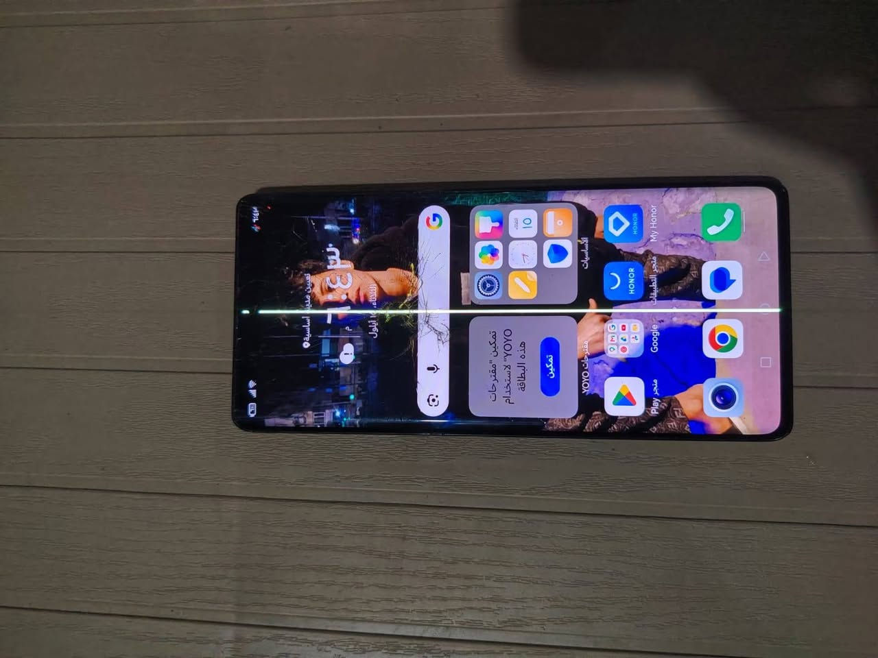 جهاز هونرx9aللبيع جهاز ملحقات ويا بس الكارتون شاشه مكسوره بي خط مثل ماموضح بصوره جهاز نضيف عوزه بس شاشه سعر١٥٠ مكان ديوانيه رقمي***********
