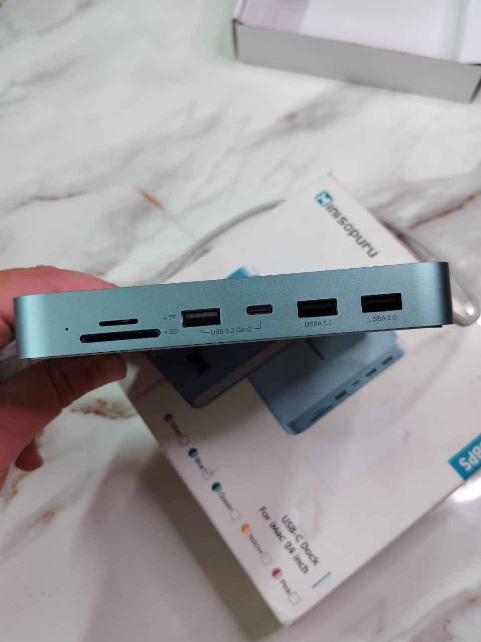 USB-C Dock Minisopuru أصلي
مخصص لـ iMac 24، سرعة 10Gbps.
مستعمل ونظيف وشغال تمام، وياه الكارتونة. السعر: 70 ألف قابل للتفاوض
الرقم  *********** بغداد, العراق

