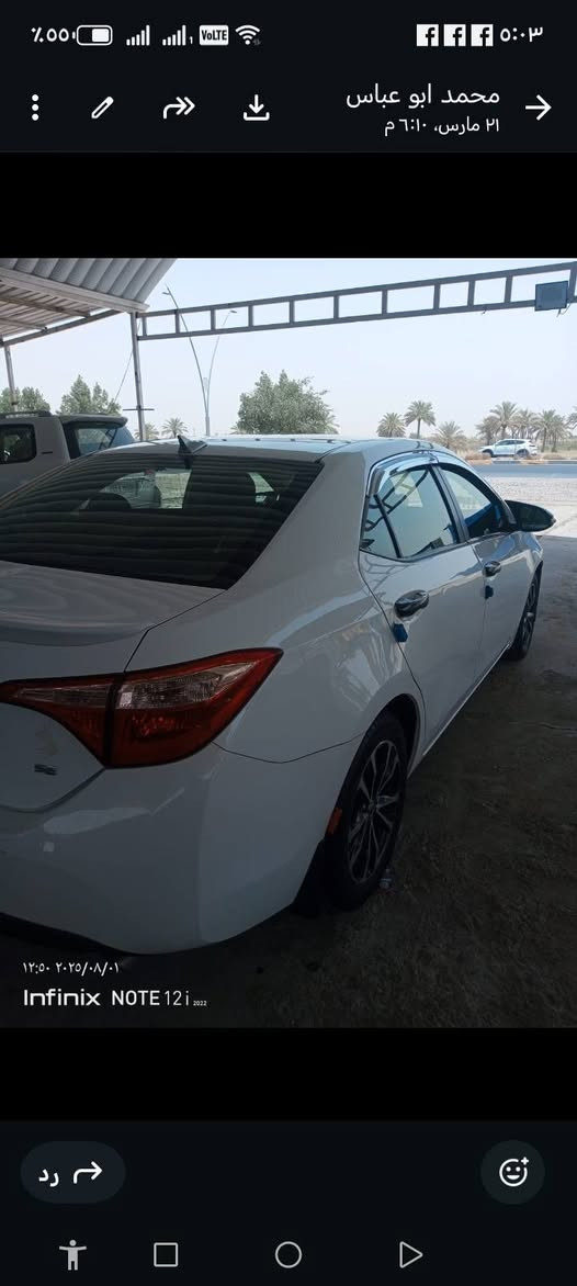 السلام عليكم كورله امريكي للبيع موديل ١٨رقم بغداد الجديده بسمي  مكان بغداد راشديه  بيه ٣قطعة صبغ بدون معجون سعر ١٣٠وبيه مجال او مراوس بسياره عاليه تصال***********
