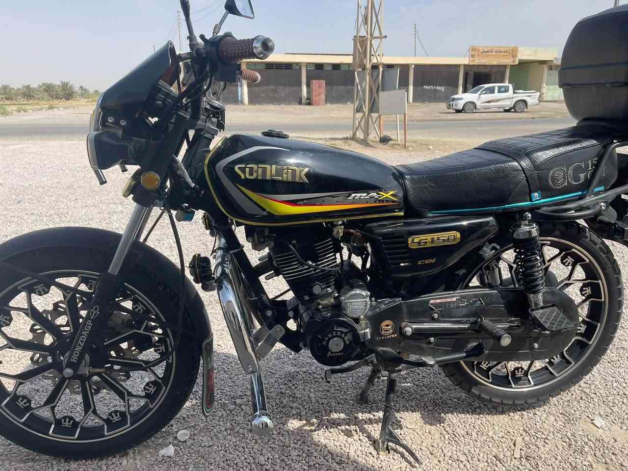 للبيع: دراجة Sonlink CG150 MAX(سونك)بحالة ممتازة
حجم المحرك: 150  دراجه نضافه 💯
بصمه تشغيل عن بعد كلشي بي بعده شركه السعر ٩٠٠ وبي مجال للطيبين 📍الرمادي زنكوره القريه العصريه للاستفسار 📞***********
:
