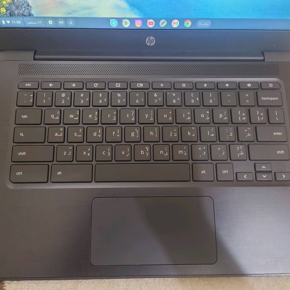 لابتوب من ماركة hp للبيع
النظام cromebook 

الذاكرة 16 
الرام 4 

حجم الشاشه 14 مناسب جدا للتصفح و الاستخدام الخفيف 

المعالج سيلرون 

كيبورد عربي و انگليزي 

السعر 75