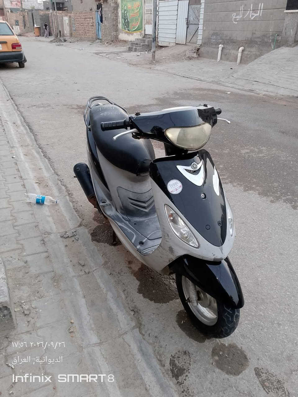 السلام عليكم دراجه للبيع على وضع الشركه مكينه بها خيط بخار كهربائيات شغاله كفرات بلاديه مكاني ديوانيه الاتصال على هذا الرقم ***********

نص مكتوب في الصور:
- 17:56 ٢٠٢٦/٠٩/٢٦
- الديوانية, العراق
- Infinix SMART 8
- ١٧:٥٦ ٢٠٢٦/٠٩/٢٦
- الديوانية، العراق
- 17:56 2026/09/26
- ١٧:٥٧ ٢٠٢٦/٠٩/٢٦
