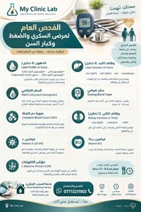 فحص عام • سكر وضغط • سحب منزلي
