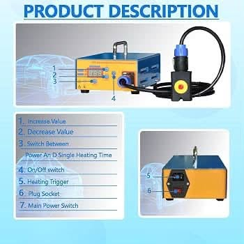 PDR جديد للبيع اعلى سعر ابيع
*********** بغداد

نص مكتوب في الصور:
- PRODUCT DESCRIPTION 1. Increase Value 2. Decrease Value 3. Switch Between Power An D Single Heating Time 4. On/Off switch 5. Heating Trigger 6. Plug Socket 7. Main Power Switch
- 16cm/6.3inch 32.5cm/12.8inch 31cm/12.2inch 25cm/9.84inch 13.5cm/5.31inch 7.5cm/2.95inch