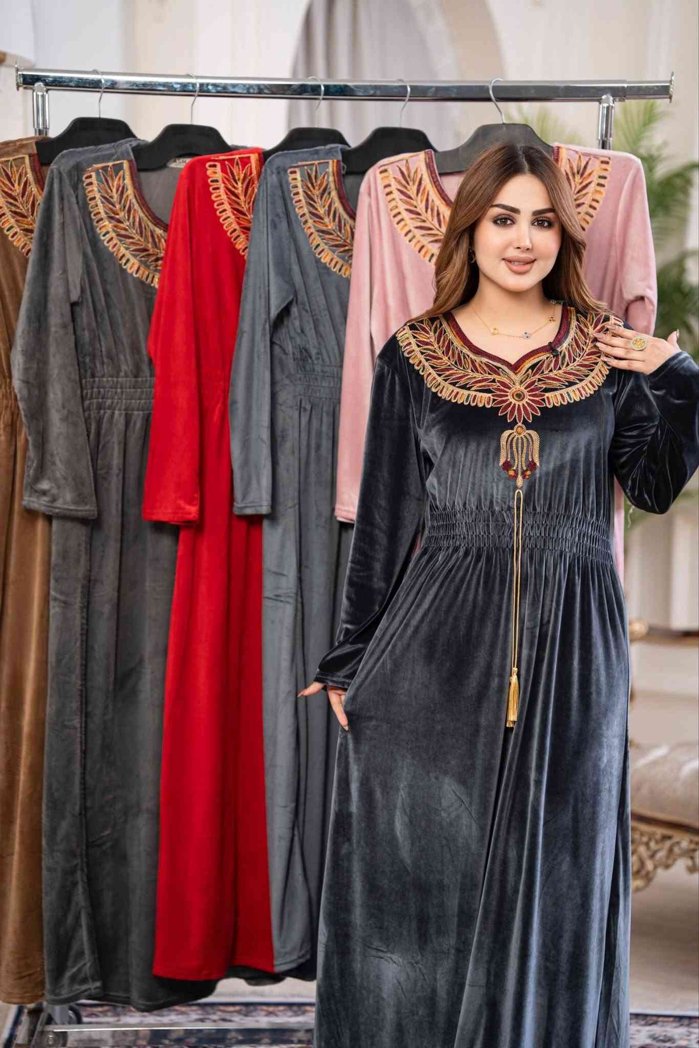 دشداشة نسائي • مخمل سوفت • مقاسات L XL XXL 3XL