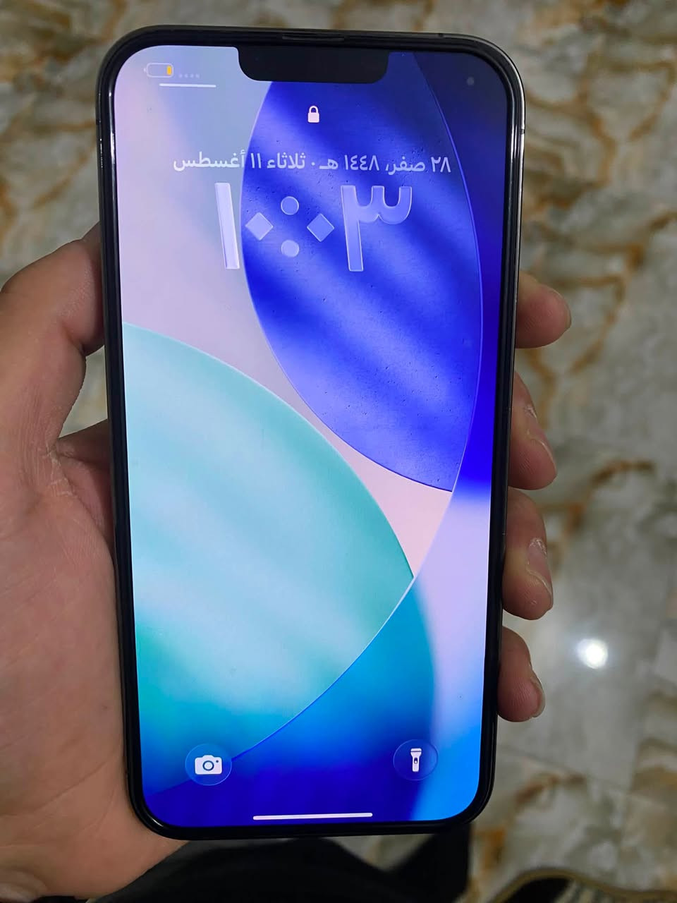 سلام عليكم
📱 للبيع آيفون (13برو ماكس)
السعر 590 وبي مجال 
.الجهاز وتر بروف بلادي وضع شركة 
 • السعة: 128
 البطارية: 79 
 • الجهاز:(بلادي شرط)
 • شغال 100% (نت – صوت – اتصال – كلشي تمام)
 • ما بيه أي خلل
📞 للتواصل: ***********
