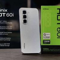 📱 للبيع Infinix Hot 60i – Silver ✨  🔹 الجهاز نظيف جدًا وحالته ممتازة. ...