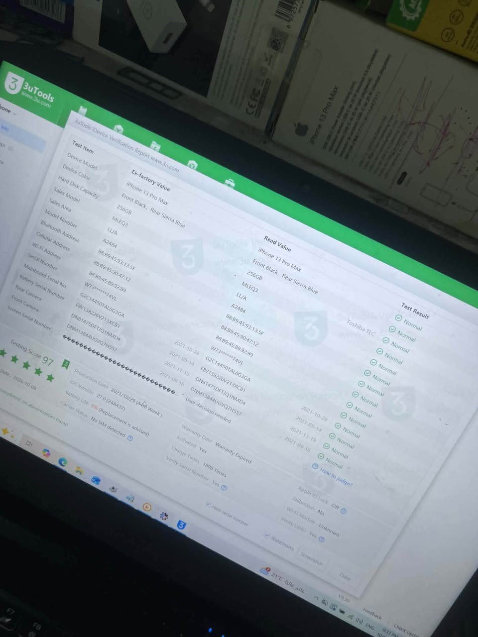 آيفون ١٣ برو ماكس • ٢٥٦ • شاشة مستبدلة