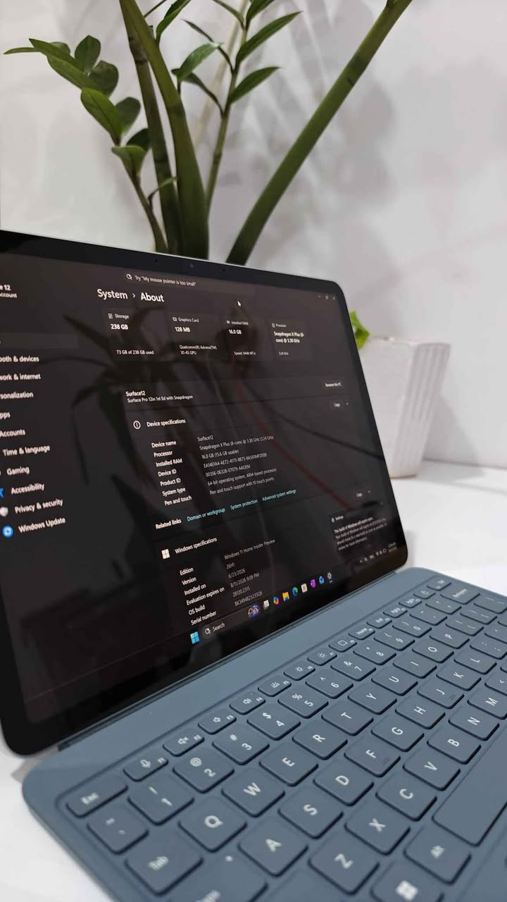 العرض الأقوى: Microsoft Surface Pro 12 1st Edition

* أداء جبار: معالج Snapdragon® X Plus بـ 8 أنوية، صُمم خصيصاً للمهام الثقيلة والذكاء الاصطناعي بسرعات تصل لـ 3.4 جيجاهرتز.
* شاشة مذهلة: مقاس 12 بوصة PixelSense™ LCD بتردد 90 هرتز، توفر استجابة فائقة لللمس والقلم.
* بطارية عملاقة: انْسَ الشاحن طوال اليوم مع عمر بطارية يصل إلى 16 ساعة.
* خفة وجمال: هيكل ألمنيوم فاخر وتصميم نحيف جداً يزن حوالي 1 كجم فقط.

📋 المواصفات الفنية:

* الذاكرة: 16GB LPDDR5x (سريعة جداً).
* التخزين: 256GB SSD فائق السرعة.
* النظام: Windows 11 الأصلي مع ميزات Copilot+ الذكية.
* الكاميرا: كاميرا Studio الأمامية بدقة 1080p مع ميزات التأطير التلقائي.
* خاصية Face-ID لفتح القفل 

*عدد الدورات البطارية 🔋  : 51
*الحالة : مستخدم بدون بوكس
*السعر :
 1- جهاز فقط 1،200،000
2- مع كيبورد (كوبي بلوتوث) 1،300،000
3- مع كيبورد الاصلي 1،450،000

✅ خدمة سريعة وضمان 30 يوم
📍 متوفر الآن للتوصيل الفوري لكل محافظات العراق.
للتواصل و الاستفسار : ***********

https://t.me/epic_store2 بغداد, العراق

