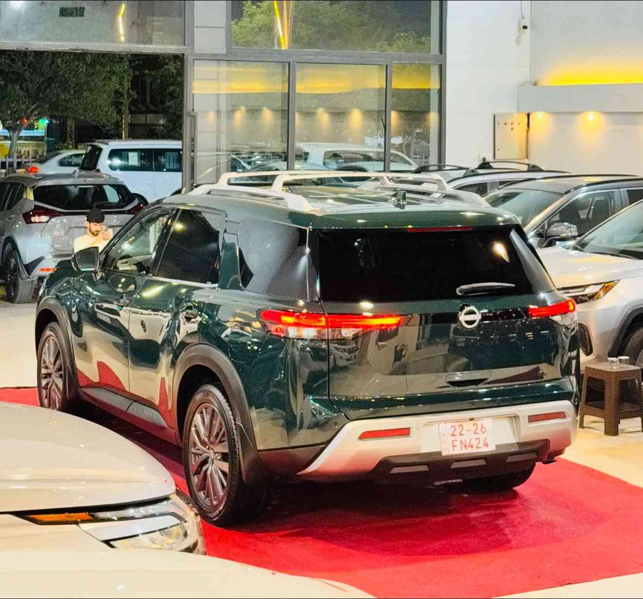 NISSAN PATHFINDER 2024 SL PLUS 

(كاتي)
تترقم شمالي(اربيل،سليمانيه،دهوك)

🚨🚨
السعر علق الرقم (8) 🔰 💵💲تابع الصفحة ✅
اللون: زيتوني مميز 🫒

الموديل :2024

نوع المحرك : 6 سلندر (3.5L) 

عداد المسافه:41 الف مايل 

الضرر: كما موضح بالصورة.  + رقم الشاصي مرفقه في المنشور

المواصفات: 

سقف بانوراما 
ستيرن تدفئه
خمس كاميرات (360)
بصمه تشغيل
بصمة اربع ابواب
تشغيل عن بعد 
كشنات VIP 
كشنات تدفئة 
ستيرن تدفئة 
كشنات كهرباء
رادار امامي
رادارات جانبيه
رادار خلفي
حساس خلفي
شاشه كبيرة
مانع انزلاق
كروز سرعه
هاند بريك بصمه
اوتو هولد
نظام ايكو نورمال سبورت
صندوق كهرباء
7 راكب

العنوان : كركوك حي الخضراء شارع المعارض 

معرض هشام الحمداني لتجارة السيارات 

للأتصال والأستفسار☎️☎️

***********
***********
***********
