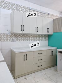 كاونتر للبيع الداخل HDF والخارج MDF والسطح مرمر القياس مترين مثل ما مو...