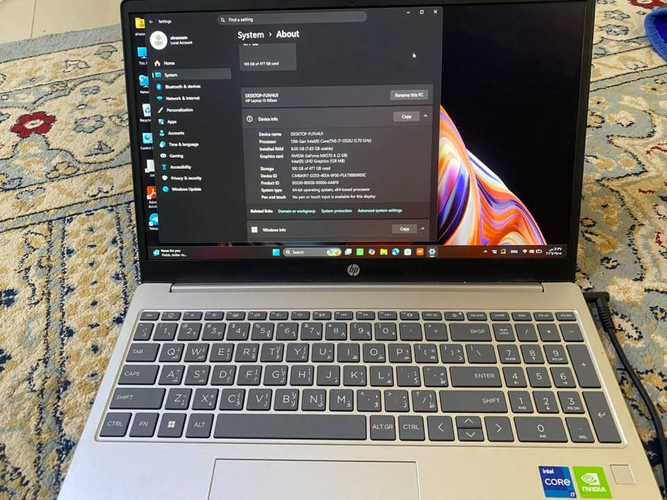 لابتوب HP 15 للبيع
🔹 المعالج: Intel Core i7-1355U جيل 13
🔹 كرت الشاشة: NVIDIA GeForce MX570 2GB
🔹 الرام: 8GB
🔹 التخزين: SSD 512GB
🔹 الشاشة: 15.6 إنج
🔹 الجهاز نظيف وحالته ممتازة ومناسب للدراسة،، والألعاب الخفيفة والمونتاج

💰 السعر: 650 ألف دينار
واتساب: ***********
