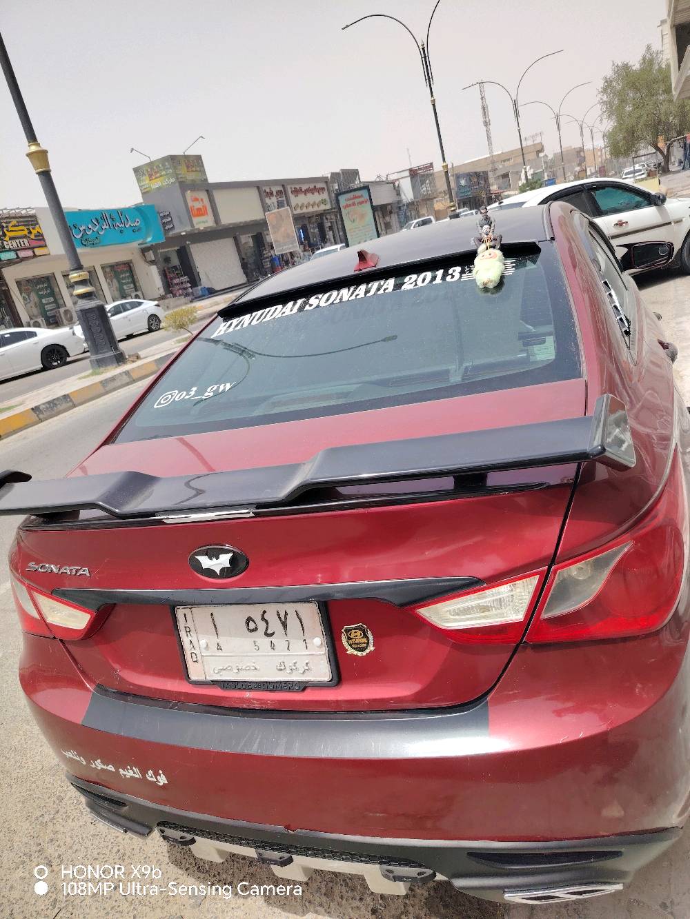 سوناتا موديل ٢٠١٣ وارد أمريكي بسمي شرط التحويل كير ومحرك خير من الله مكينه 2400 لون احمر ماروني مميز رقم كركوك تبريد تدفئه خير من الله