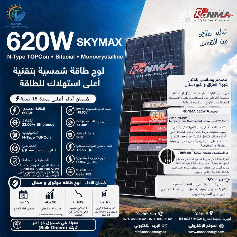 رونما • 630W • ثنائي الوجه