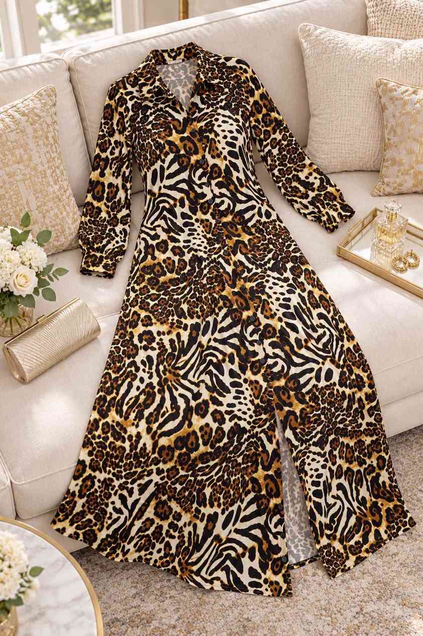 فستان قطن • بهاري • مقاسات ٣x-٦x