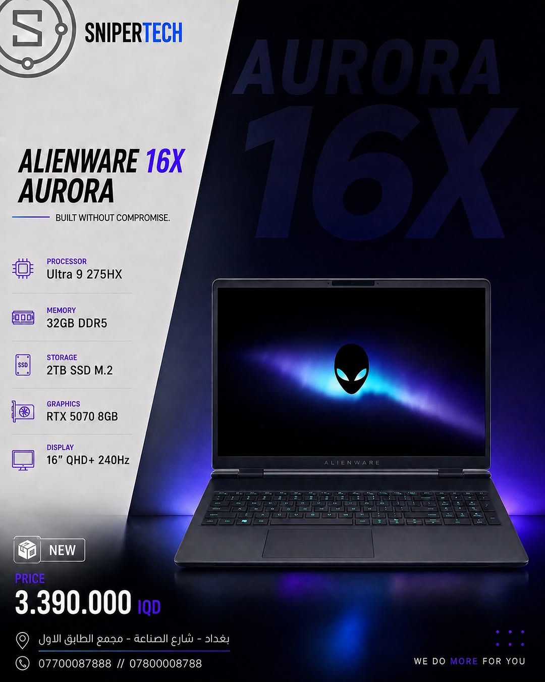 🔥 العيار الثقيل وصل 

نخبة من أقوى لابتوبات و PC الـ GAMING
مخصصة للـ Gamers المحترفين، صناع المحتوى، المصممين، المهندسين ومحترفي الـ3D والرندر.

قوة استثنائية • أداء شرس • بدون تنازلات

للي شغله ولعبه يحتاج وحش. 🔥

SNIPER | WE DO MORE FOR YOU

📍بغداد - شارع الصناعة - مجمع النعمان الطابق الاول
 
***********
***********⁩⁩
