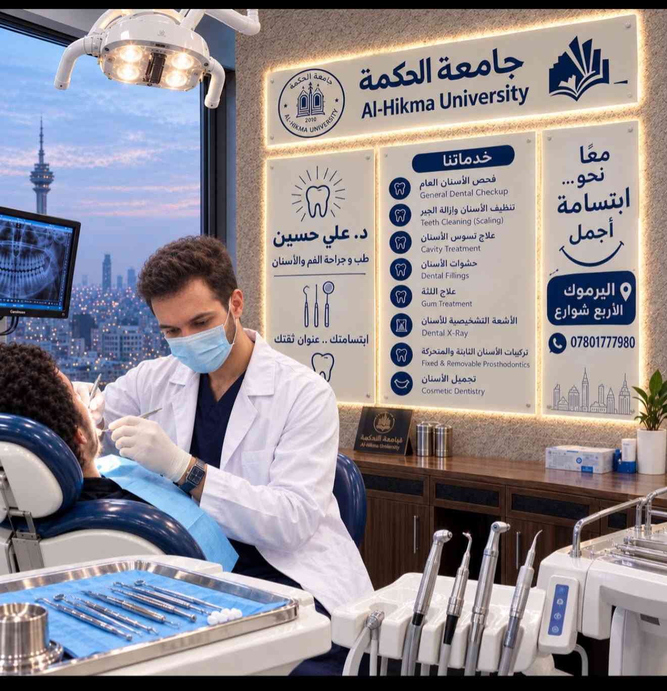 جلسات مجانية • حشوات وقلع جذور • اليرموك الأربع شوارع
