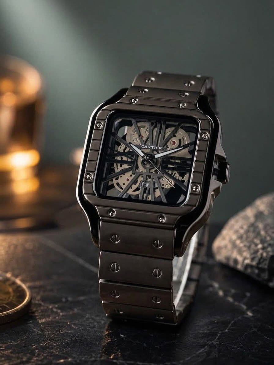 ساعة ماركة 👇🏻 
 CARTIER SANTOS SKELETON
فخامة هادئة✨
☑️ماستر كوالتي 
☑️تيتانيوم بالكامل 
☑️عقارب لومينوس 
☑️قفل فراشة 
☑️مقاومة للماء 
للحجز والطلب مراسلة الصفحة 📩
توصيل لكافة المحافظات 🚛
***********
