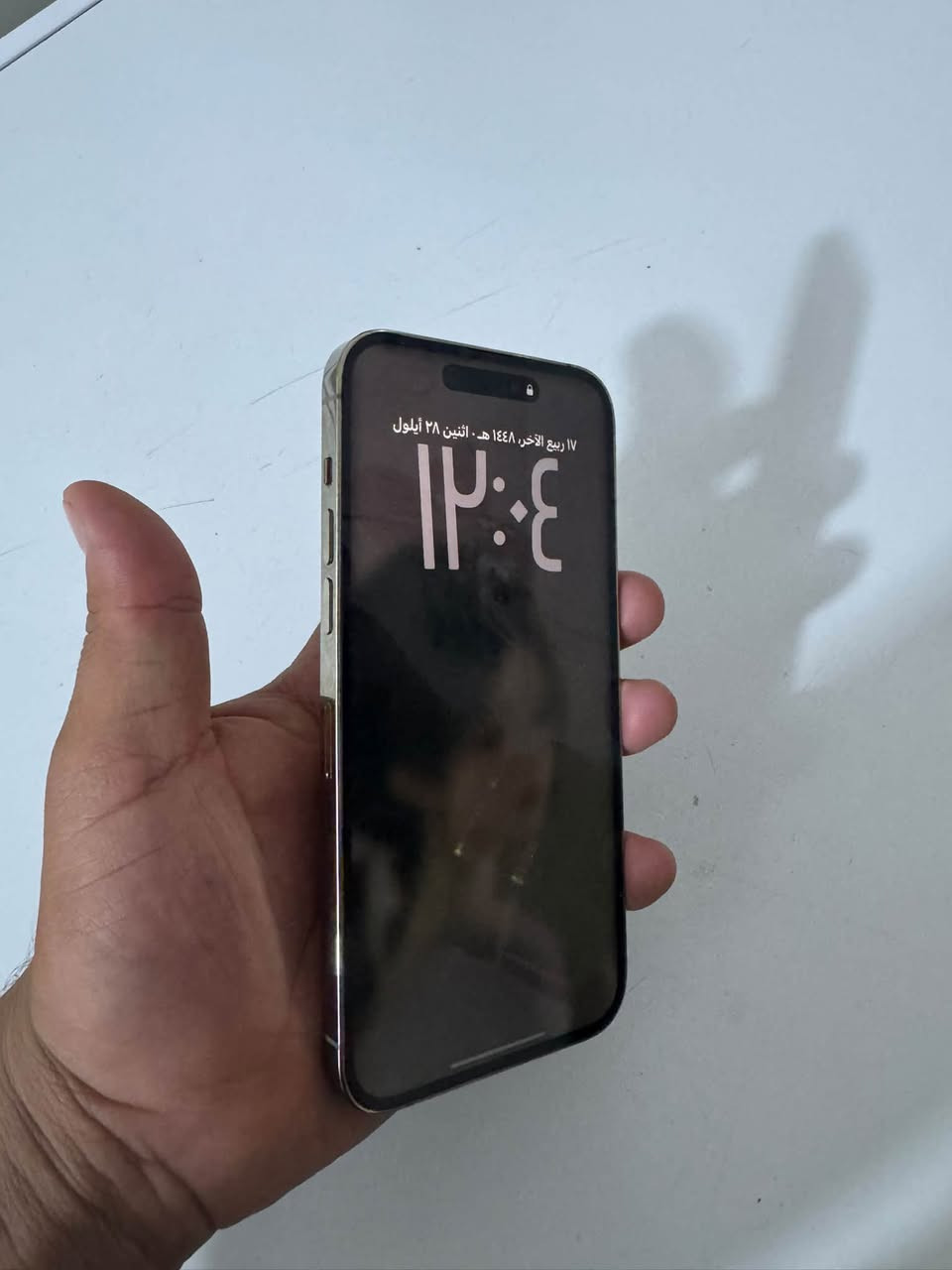 سلام عليكم
ايفون 14 pro max
ذاكره 256
بطاريه 96
نموذج M
دبل شريحه 
الجهاز نضيف بمعنه الكلمه بي فطر فقط فوك الكامره مامبين
العنوان بغداد البلديات
الرقم ***********
السعر 850 وبي مجاال
