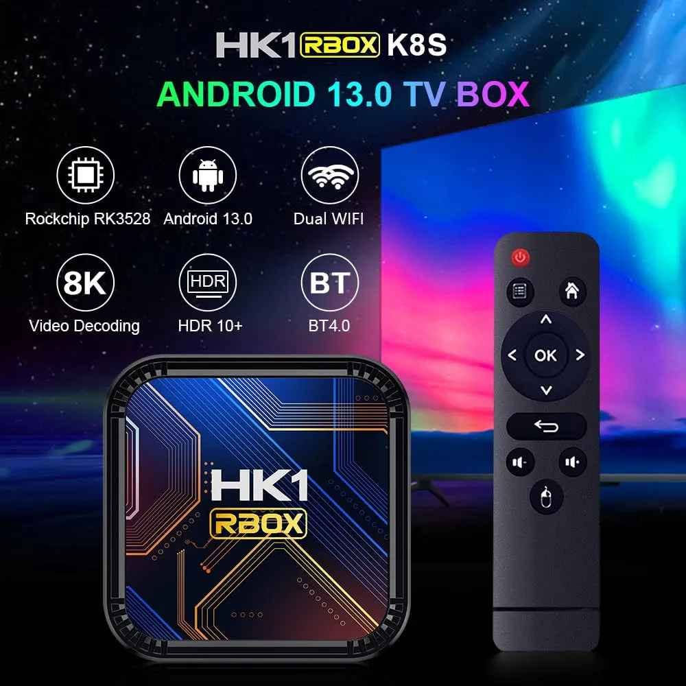 📺🔥 HK1 RBOX K8S – TV BOX 🔥📺

حوّل شاشتك إلى عالم متكامل من الترفيه 🎬⚽🎮

✨ المواصفات: 🔹 Android 13.0
🔹 معالج Rockchip RK3528
🔹 RAM: 2GB
🔹 ROM: 16GB
🔹 دعم فك ترميز الفيديو حتى 8K
🔹 HDR 10+ 🎥
🔹 Dual Wi-Fi 2.4G / 5G 📶
🔹 Bluetooth 4.0 🎧
🔹 دعم التطبيقات والمنصات الترفيهية 📱

🎬 أفلام ومسلسلات
⚽ رياضة وقنوات مباشرة
🎮 ألعاب وترفيه
📺 تجربة مشاهدة متكاملة

🏆 الأقمار ستور | AL-AQMAR STORE
✨ بوابتك إلى عالم الترفيه

📲 للطلب والاستفسار:
*********** 📞
متوفر توصيل لكافة المحافظات 

#HK1RBOX #TVBOX #AndroidTV #8K #ALAQMARSTORE #الأقمار_ستور 📺🔥 St Andrew, Surrey

نص مكتوب في الصور:
- الأقمار ستور AL-AQMAR STORE بوابتك إلى عالم الترفيه HK1 RBOX K8S ANDROID 13.0 TV BOX Rockchip RK3528 معالج قوي الأداء Android 13.0 نظام حديث وسريع Dual WIFI 2.4G / 5G اتصال مستقر وسريع Video Decoding 8K دعم فك ترميز 8K HDR 10+ صور أكثر واقعية HDR BT 4.0 بلوتوث متعدد المستخدمين 2GB RAM 16GB ROM 5V 2A DC IN YouTube Netflix Google Play Google TV 4K ULTRA HD أفلام ومسلسلات لا حدود ألعاب مباشر رياضة أطفال أفلام مسلسلات موسيقى محتوى عالمي اختيارك الأفضل لعالم الترفيه ***********
- HK1 RBOX K8S ANDROID 13.0 TV BOX Rockchip RK3528 Android 13.0 Dual WIFI 8K Video Decoding HDR HDR 10+ BT BT4.0
- ANDROID 13.0 TV BOX Rockchip RK3528 Android 13.0 Dual WIFI 8K Video Decoding HDR HDR 10+ BT BT4.0