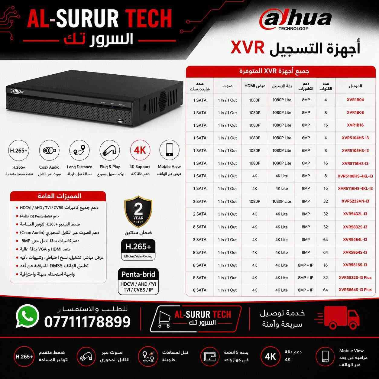 🔴 السرور تك | AL-SURUR TECH
✨ منتجات تقنية أصلية وبجودة عالية
💰 أسعار منافسة
🚚 توصيل سريع وآمن
📞 للطلب والاستفسار: ***********

اختيارك الأفضل للتقنيات والملحقات 🔥

#hikvision #tiandy #mercusys #hilook #long #deco #tp_link #dahua #apc #router #canon #adata #brother #tenda #ezviz #farber #orico #onten #كامره #راوتر #هارد #لابتوب #طابعه #فلاش #رام #طابعات #انترنيت #بطاريات #ups
