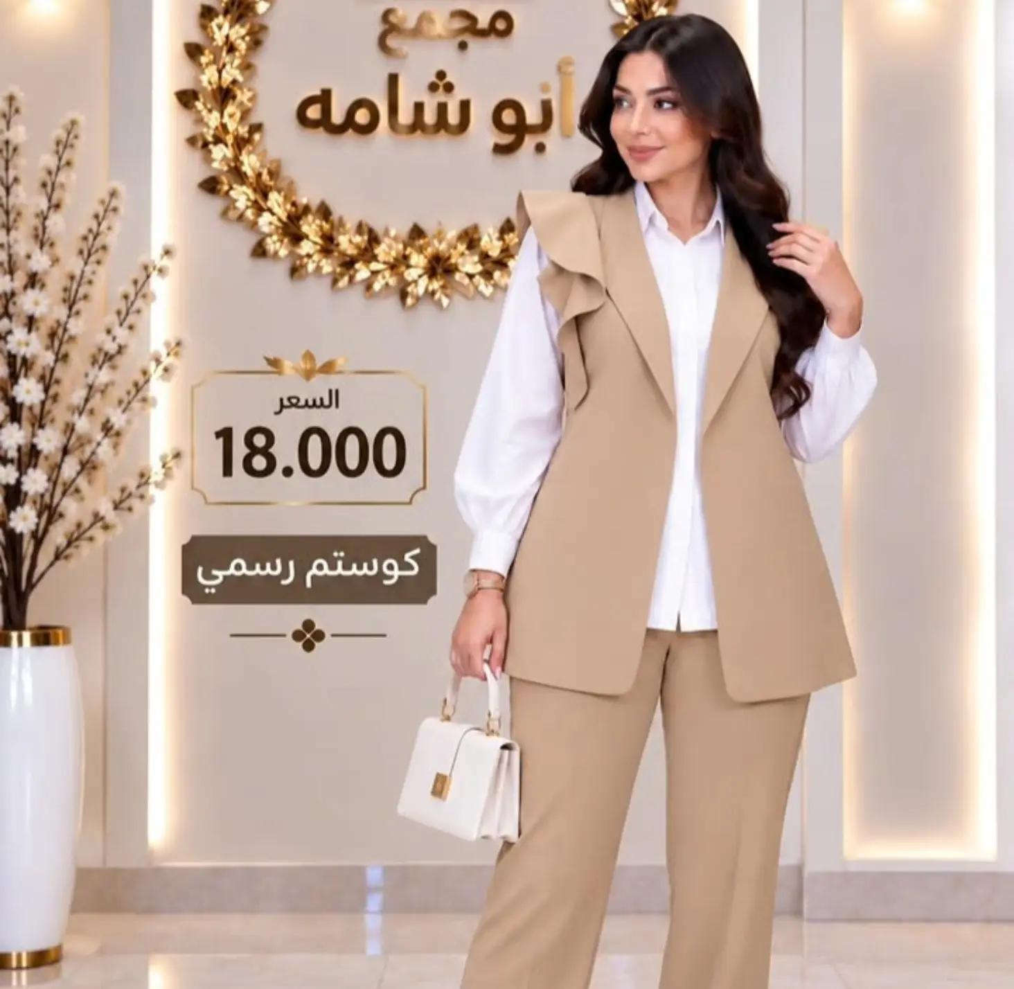 🔥 السعر 18.000 فقط 🔥 ✨ كوستم رسمي 3 قطع ✨ قميص + بيست + بنطلون 🤍 موديل أنيق ومرتب، مناسب للدوام والمناسبات 🌸 متوفر بعدة ألوان مميزة ✨ 📍 مجمع أبو شامه كربلاء – شارع السناتر 📞 للحجز والاستفسار:  *********** *********** 🚚 متوفر توصيل

نص مكتوب في الصور:
- مجمع أبو شامه
- السعر
- 18.000
- كوستم رسمي
- السعر 18.000 كوستم رسمي
- مجتمع أبو شامه السعر 18.000 كوستم رسمي