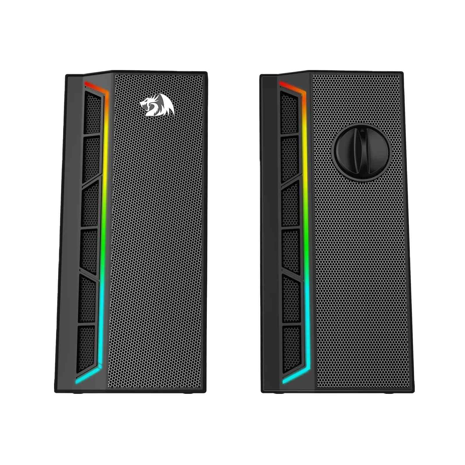 سماعات سبيكر كيمنك من شركة ​🔥    Redragon GS580 RGB 🔥 مستخدم قليل جدا
نظام الصوت: 2.0 Channel Stereo لصوت محيطي تجسيمي
إضاءة RGB ديناميكية متميزة 
السعر 25 الف مكاني بغداد البلديات 
واتساب ***********

نص مكتوب في الصور:
- 180mm 80mm 87mm 1200mm Model: GS580 Channel: 2.0 Stereo Jack: USB/3.5mm Power: 5VX2 Lighting: RGB lighting effect Dimensions: 87x80x180mm
- 2.0 Channel Stereo The 2.0 channel stereo offers you immersive audio experience and powerful bass.