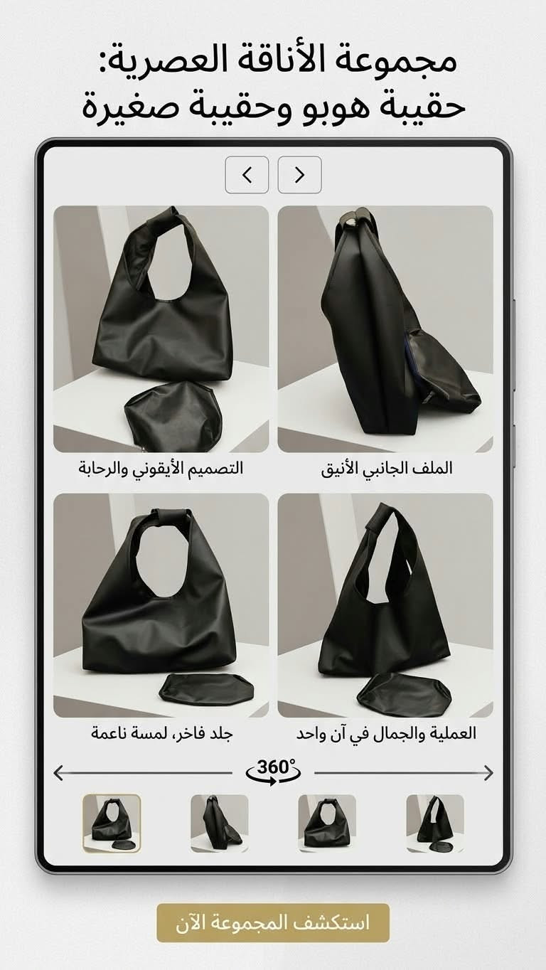 حقيبة هوبو • حقيبة صغيرة • جلد فاخر