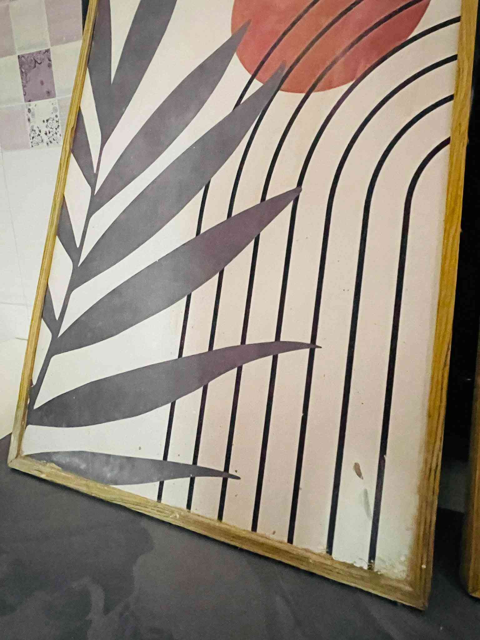 لوحات بوهيميه اطار خشب  سعر القطعه 10 الف توصيل موجود لكل العراق ***********  قياس 40x60

