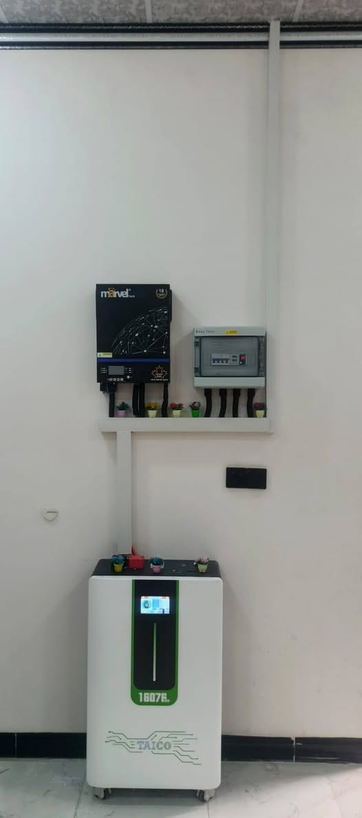 منظومة شمسية • انفرتر Marvel 6KW • بطارية TAICO 16kW