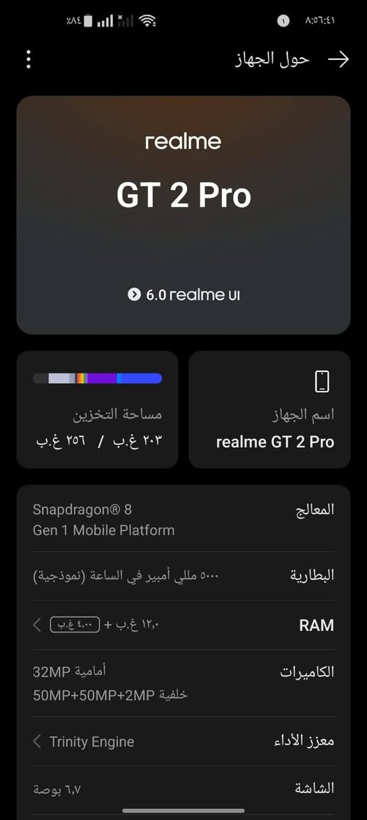 ريلمي GT 2 برو • ٢٥٦ • رام ١٢+٤