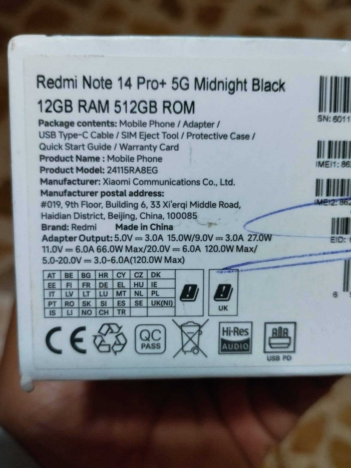 السلام عليكم 
موبايل Redmi Note14 Pro+5G
مستعمل ايام قليله المواصفات في الصور
للاستفسار واتساب وهاتف *********** كركوك

نص مكتوب في الصور:
- حول الهاتف اسم الجهاز Redmi Note 14 Pro+ 5G التخزين ٢,٦٦ج.ب/٥١٢ج.ب إصدار نظام التشغيل 3.0.306.0.WOPMIXM.C07 إصدار Android 16 BP2A.250605.031.A3 تحديث أمان نظام Android 2026-08-01 المواصفات والمعلومات التفصيلية النسخ الاحتياطي والاستعادة الدعم وضع الإصلاح إعادة ضبط إعدادات المصنع
- يأتي هاتف شاومي ريدمي نوت 14 برو 5G (Redmi Note 14 Pro 5G) بمعالج قوي من نوع MediaTek Dimensity 7300-Ultra وشاشة AMOLED بحجم 6.67 بوصة مع دعم شبكات الجيل الخامس 5G. Miswag 1+ والمواصفات الرئيسية المعالج: ميديا تك Dimensity 7300-Ultra بدقة تصنيع 4 نانومتر. الشاشة: نوع AMOLED بمقاس 6.67 بوصة وبمعدل تحديث 120 هرتز. الكاميرا الخلفية: ثلاثية، الرئيسية بدقة 200 ميجابكسل مع مثبت بصري OIS، واسعة بدقة 8 ميجابكسل، وماكرو بدقة 2 ميجابكسل. الكاميرا الأمامية: بدقة 20 ميجابكسل. الذاكرة العشوائية (RAM): تتوفر بسعات 8 أو 12 جيجابايت. مساحة التخزين: تصل حتى 512 جيجابايت. بإمكانك السؤال عن أي موضوع بحث الإشعارات النشاط الصفحة الرئي...