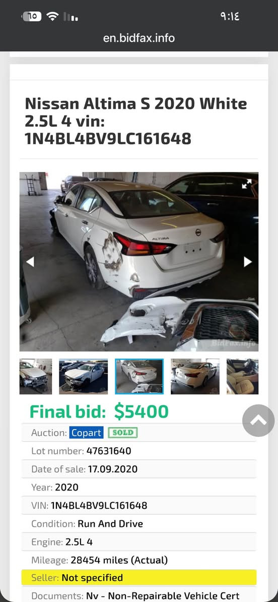 السلام عليكم
🚗 للبيع | نيسان التيما 2020 S 
✔️ الموديل: 2020
✔️ الفئة: S محدث SR بدون تيربو بدون دبل اكسل
ويل وشاشة چبيرة SR
المواصفات:
- محرك 4 سلندر 2.5 لتر اقتصادي وقوي
- ناقل حركة أوتوماتيك CVT
- تشغيل بصمة + تشغيل عن بُعد + بصمة ابواب
- داخل كريمي المرغوب
- مقاعد كهرباء
- شاشة لمس مع Apple CarPlay وAndroid Auto
- كاميرا خلفية دوارة
- حساسات 
- رادار أمامي، تحذير الاصطدام، ومثبت سرعة ذكي تحكمات بالستيرن جهتين
- كشن كهرباء
- نظام مراقبة النقطة العمياء
- جنوط رياضية 19 إنج
- إنارة LED لايت ليد
- مكيف ممتاز منفصل تبريد ثلج 
- مانع انزلاق سبايدر جناح خلفي
حالة السيارة:
✅ الضرر ربع بونيد صبغ + جامرلغ السائق مبدل بلاد نفس اللون  بدون صبغ بدون أي ضرر بالداخل بيها بارد بسيط بالقمارة مايبين بالعين المجردة فقط بالسونار صور السونار والضرر بالمنشور
✅ رقم سليمانية الجديد 
✅ السيارة نظيفة جداً وجاهزة للاستخدام بدون اي مصرف ممشى السيارة 93 ميل گير ومكينة وكهربائيات كلها بشرط وين ميعجبك افحص 
ملاحظة عندي فيديو كامل للسيارة اللي يحب ادزلهيا عالخاص

📍 الموقع: قضاء كلار تابع لسليمانية
💰 السعر المطلوب 135 وبيها مجال بسيط 
📞للاستفسار الاتصال عالرقم ***********
