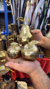 ٣ قطع • نحاس بالكامل • فواكه ديكور
