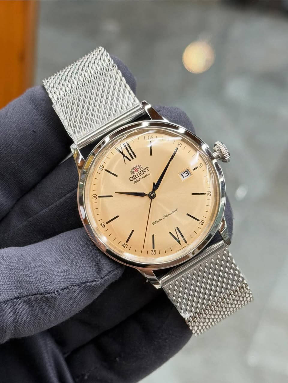 ORIENT Bambino original automatic 🇯🇵 
Made in Thailand 
41mm
22 jewels 

300.000 بغداد, العراق
