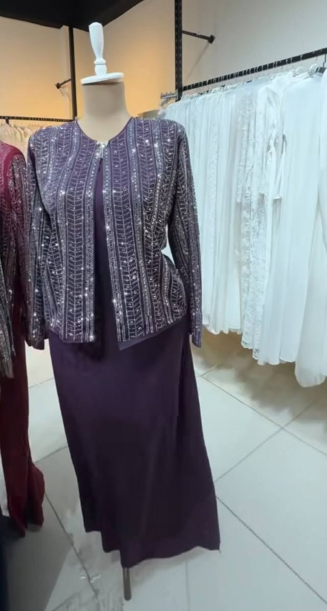 فستان سهرة • رصاصي ملكي • مقاس ٤X