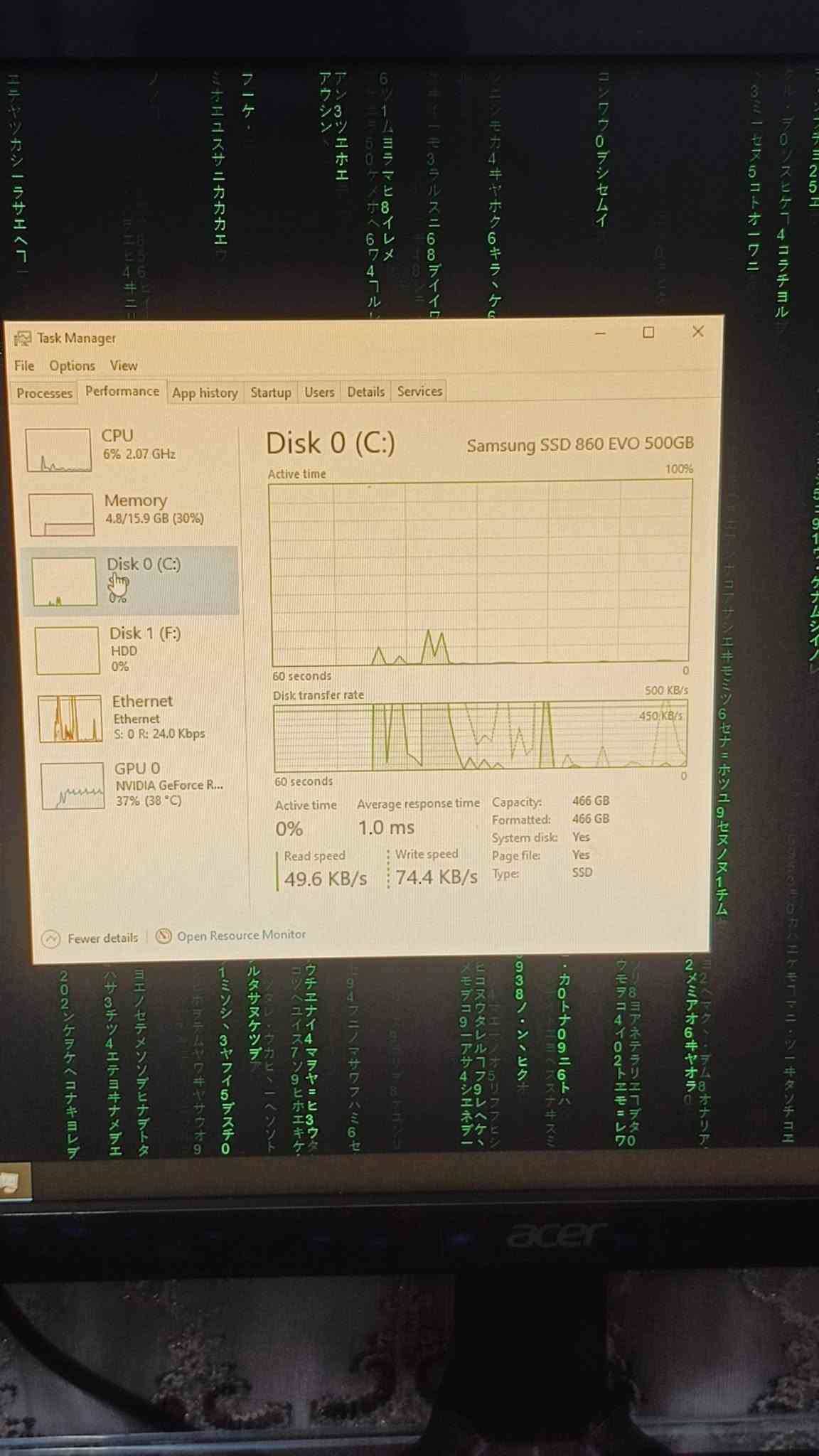 تجميعة pc للبيع كاملة مع شاشة كيمنك وماوس وكيبورد Intel Core i5-10400F
NVIDIA GeForce RTX 2060 6GB
16GB DDR4 RAM 2400MHz
Samsung 860 EVO 500GB SSD
Seagate 1TB HDD (ST1000DM003)
Intel Ethernet Connection I219-V
Windows 10/11
6 Cores / 12 Threads
Base Clock: 2.90GHz
L3 Cache: 12MB 
اي استفسار واتساب *********** فقط واتساب

نص مكتوب في الصور:
- Task Manager
- File Options View
- Processes Performance App history Startup Users Details Services
- CPU
- 6% 2.22 GHz
- Memory
- 4.8/15.9 GB (30%)
- Disk 0 (C:)
- SSD
- 1%
- Disk 1 (F:)
- HDD
- 0%
- Ethernet
- S: 0 R: 16.0 Kbps
- GPU 0
- NVIDIA GeForce R...
- 33% (38 °C)
- ST1000DM003-1SB102
- Active time
- 100%
- 60 seconds
- 0
- Disk transfer rate
- 100 KB/s
- Average response time
- 0 ms
- Capacity:
- Formatted:
- 932 GB
- System disk:
- No
- Read speed
- 0 KB/s
- Write speed
- Page file:
- Type:
- Fewer details
- Open Resource Monitor
- 6% 1.72 GHz
- S: 0 R: 24.0 Kbps
- GPU O
- 36% (38 °C)
- Ethernet Intel(R) Ethernet Connection (14) I219-V
- Throughput
- 500 Kbps
- 450 Kbps
- Send
- 0 Kbps
- Receive
- 24.0 Kbps
- Adapter name: Ethernet
- Connection type: Ethernet
- IPv4 address: 192.168.0.123
- IPv6 address: fe80::a66:33ce:b730:cf95%4
- 6% 2.39 GHz
- (38 °C)
- GPU
- NVIDIA GeForce RTX 2060
- 3D
- 39% Copy
- Video Encode
- 0% Video Decode
- Dedicated GPU memory usage
- 6.0 GB
- Shared GPU memory usage
- 7.9 GB
- Utilization
- 45%
- Dedicated GPU memory
- 0.6/6.0 GB
- Driver version:
- Driver date:
- Task Manager File Options View Processes Performance App history Startup Users Details Services CPU 5% 1.14 GHz Memory 4.8/15.9 GB (30%) Disk 0 (C:) SSD 0% Disk 1 (F:) HDD 0% Ethernet Ethernet S: 0 R: 16.0 Kbps GPU 0 NVIDIA GeForce R... 38% (38 °C) CPU Intel(R) Core(TM) i5-10400F CPU @ 2.90GHz % Utilization 100% 60 seconds 0 Utilization 5% Speed 1.14 GHz Base speed Sockets: Cores: Logical processors: Virtualization: Hyper-V support: L1 cache: L2 cache: L3 cache: 2.90 GHz 1 6 12 Disabled Yes 384 KB 1.5 MB 12.0 MB Processes 190 Threads 2895 Handles 85495 Up time 1:22:36:41 Fewer details Open Resource Monitor
- 6% 1.62 GHz
- 1.8 / 15.9 GB (30%)
- S: 8.0 R: 32.0 Kbps
- 34% (38 °C)
- Memory usage
- 16.0 GB
- 15.9 GB
- Memory composition
- In use (Compressed)
- 4.6 GB (20.1 MB)
- Available
- 11.1 GB
- Speed:
- Slots used:
- Form factor:
- Hardware reserved:
- 2400 ...
- 2 of 2
- DIMM
- 148 MB
- Committed
- 5.6 / 18.7 GB
- Cached
- 1.8 GB
- Paged pool
- 293 MB
- Non-paged pool
- 213 MB
- Task Manager File Options View Processes Performance App history Startup Users Details Services CPU 6% 2.07 GHz Memory 4.8/15.9 GB (30%) Disk 0 (C:) 0% Disk 1 (F:) HDD 0% Ethernet Ethernet S: 0 R: 24.0 Kbps GPU 0 NVIDIA GeForce R... 37% (38 °C) Disk 0 (C:) Samsung SSD 860 EVO 500GB Active time 100% 60 seconds Disk transfer rate 500 KB/s 450 KB/s 60 seconds Active time 0% Average response time 1.0 ms Capacity: Formatted: System disk: Page file: Type: 466 GB 466 GB Yes Yes SSD Read speed 49.6 KB/s Write speed 74.4 KB/s Fewer details Open Resource Monitor