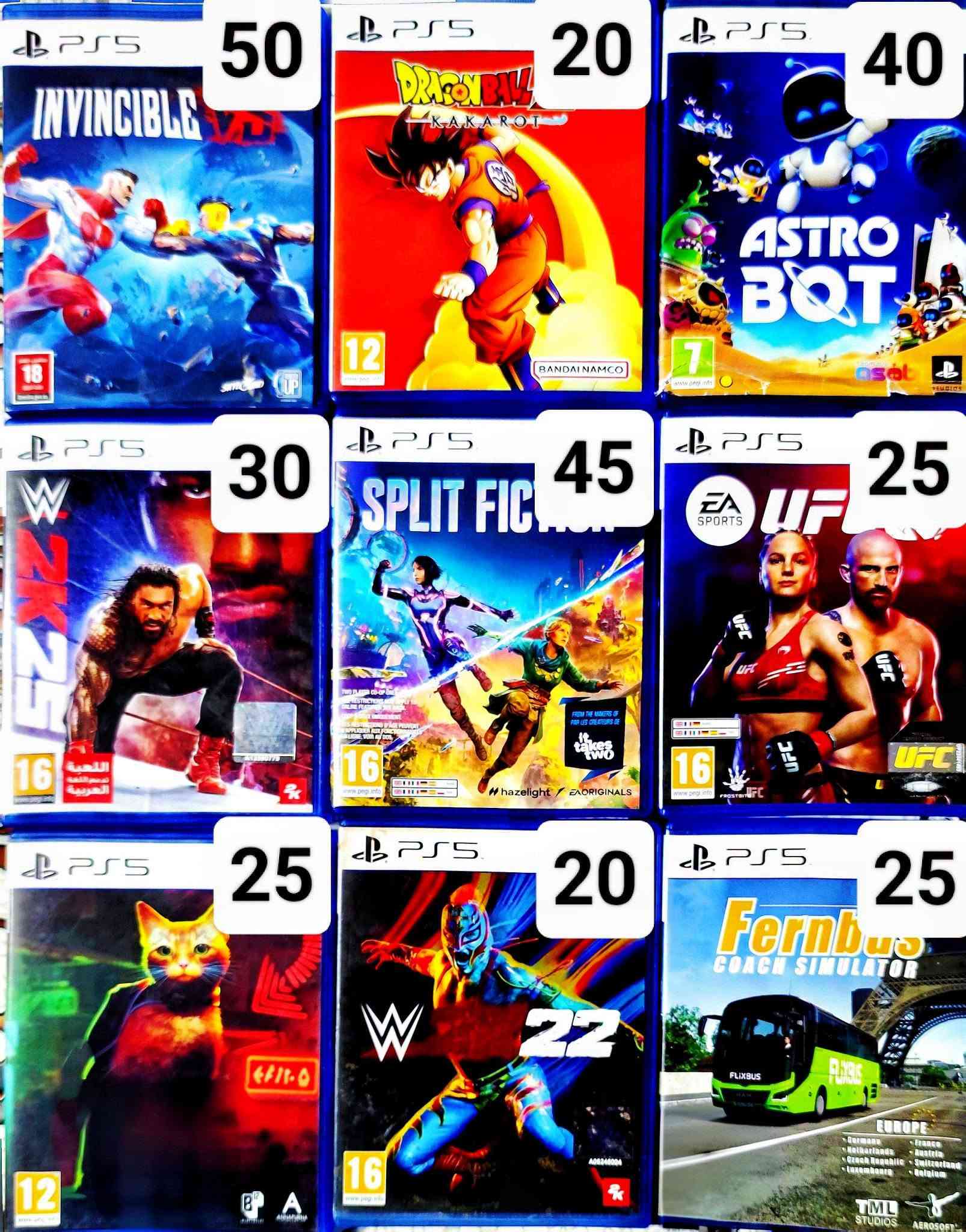 مستخدم PS4 وPS5  مجموعة كبيرة 
⚠️ حجز وتبديل عبر الخاص او واتساب 
 
✅تثبيت الحجز بالخاص برقم وعنوان لسرعة التثبيت
 ❗️واذا عندك مراوس ارسل شنو عندك..
—————————————————
🚌 كل محافظات العراق ب5 الف فقط 
—————————————————
 🗺 العنوان بغداد الحبيبيه قرب جامع ذو الفقار 
—————————————————
 💬 *********** واتساب 
—————————————————
للمزيد تابع الصفحة

نص مكتوب في الصور:
- 55 60 60 45 40 65 25 40 35
- 60 50 60 55 35 30 55 55 45
- 60 80 60 35 60 50 55 45 40
- 60 55 70 65 30 45 55
- 35 30 25 20 35 45 45 35 40
- 25 25 55 25 25 65 25 55 25
- 25 30 60 30 35 35 35 25 60
- 50 20 40 30 45 25 25 20 25
- 25 20 35 20 50 25 35 30 35