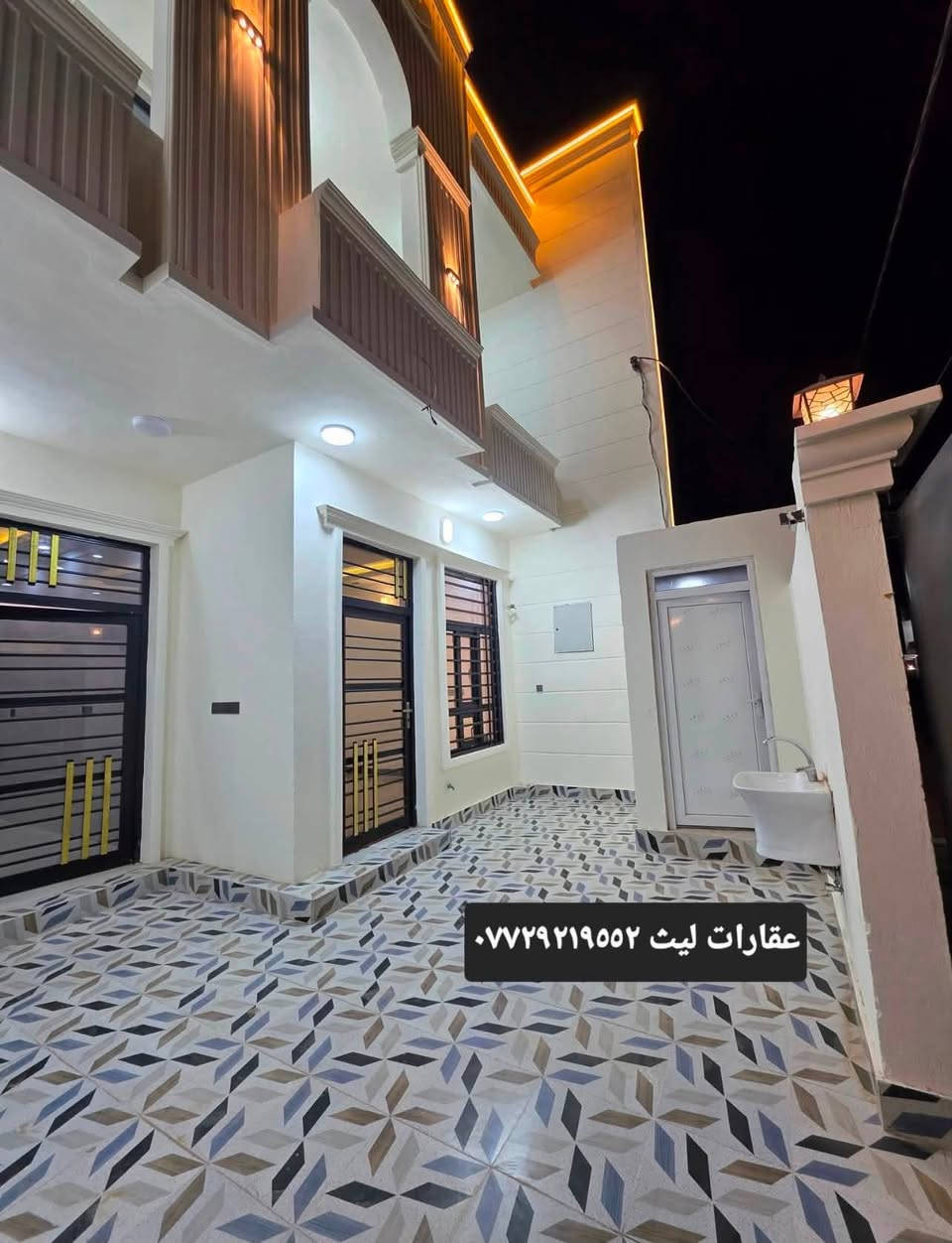 #دار للبيع طابقين زيرو 

#مساحة ١٥٠ متر واجهة ٧ ونص نزال ٢٠ متر

#يتكون من ٤ غرف نوم صالات ٢ 
خطار مطبخ حار بارد ٣ مجاميع صحية

#تفاصيل شغل جناي سقوف جبسن بورد 
سطح شتايكر كتائب حماية للشبابيك كهربائيات وماء ومجاري درجة اولى

#العنوان تكريت الديوم التصنيع قريب من الفلكة
شارع عرض ٢٠ متر ومقابل ساحة
------------------———————————————***********📞 مكتب ليث عمارة حجي ناطق
