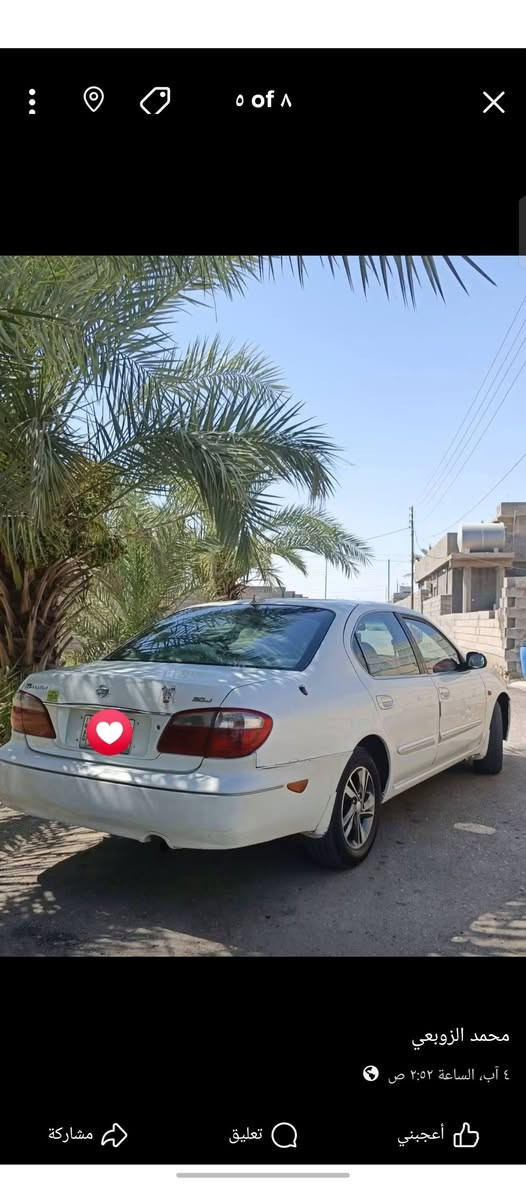 السلام عليكم 
مكسيما 2001 
6 سلندر 
تبريد ثلج 
كفاله عامه 
شاديلها محرك جديد مال حاويه لا تنقيص ولا تبخير 
رقم بغداد تحويل ثاني يوم 
رايدها مراوس بكورلا صفره 
أو للبيع ***********
