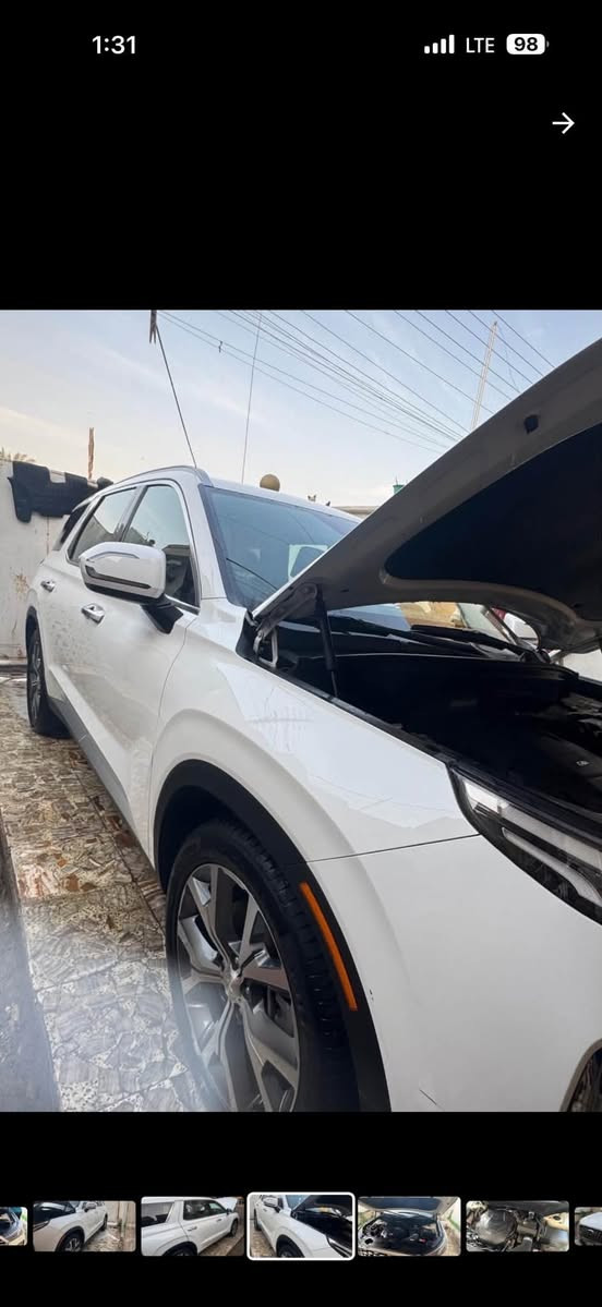السلام  عليكم ورحمة الله 
‎هيونداي باليسايد — Hyundai Palisade
وراد أمريكي.بدون ايرباك  
‎الموديل 2022 
حجم المكينه V6/3800
‎‏‎‏‎اللون “ابيض  
السعر 270$
‏‎‏‎المسافه المقطوعه —  55,000 
‏‎‏‎حاله السياره. —ربع الصندوق صبغ فقط   -( التقرير و السونار مرفق مع الصور ) 
‎‏‎‏‎المواصفات 
‏‎‏‎- بصمة تشغيل 
‏‎‏‎- بصمة أبواب 
‏‎‏‎-تشغيل عن بعد 
‏‎‏‎-ترحيب عند الاقتراب 
-نظام الملاحه 
-شفتات ستيرن
-بردات خلفيه 
‏‎‏‎-كشنات جلد 
-كشنات تدفئه 
-حساس امامي 
-حساس خلفي
-رادارات 360درجه 
‏‎‏‎- شاشه كبيره تدعم نظام الأبل كار بلي ونظام الاندرويد 
‏‎-تدفئة ستيرن 
-كرسي السايق خزن ميموري 
‏‎-گير بيانو  
‏‎-نظام الدفع 4WD
-اشاره بالمرايه  
‏‎-اوتو هولد 
‏‎-هندبريك بصمه 
‏‎-وضعيات قياده 
‏‎‏‎تبريد مركزي 
‏‎‏‎بگ لايت LED 
‏‎صندوق كهربائي 
‏‎كشنات VIP ( منفصل )
‏‎‏‎كرسي السايق والراكب بحركه كهربائيه
‏‎‏‎تحكم ستيرن جهتين 
‏‎‏‎تحديد سرعه 
‏‎مانع انزلاق
ليد نهاري
باقي المواصفات المعروفه  
‎رقم السياره    —     بغداد
موقع  السياره —      بغداد 
‏‎‏‎للأستفسار.    ***********”***********
