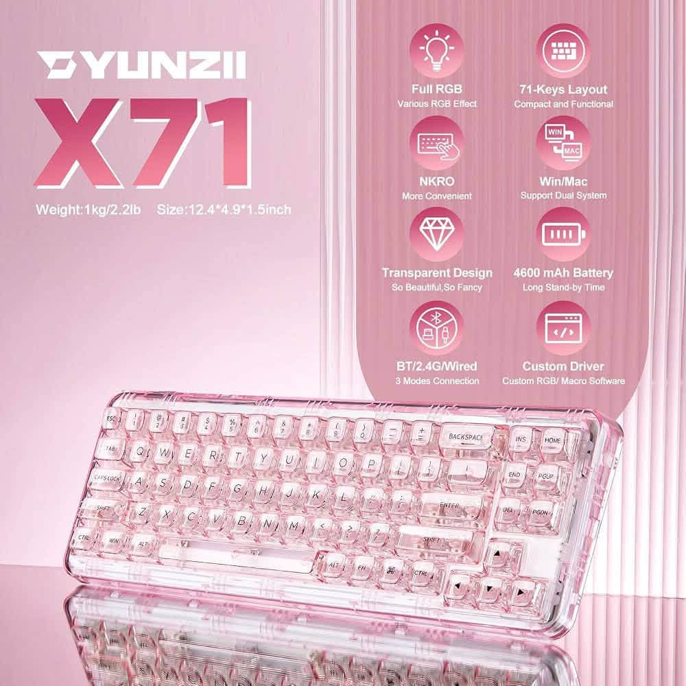 YUNZII X71 • شفاف ٦٨٪ • هوت-سواب
