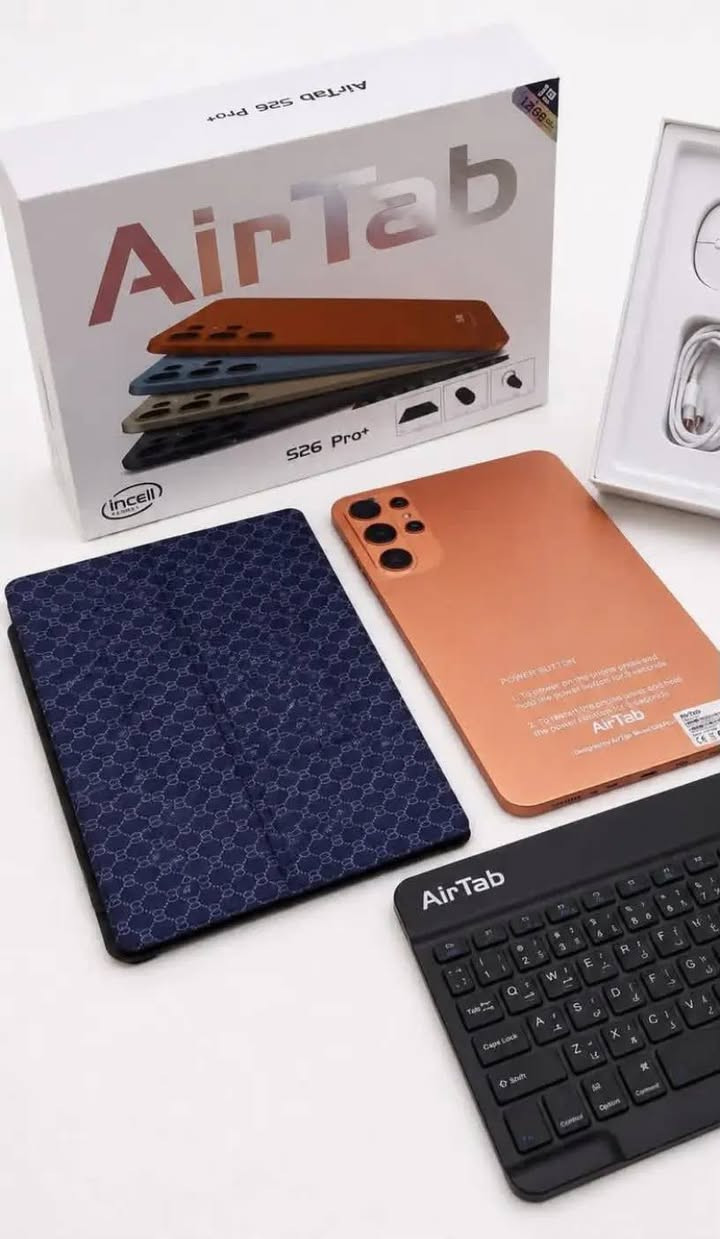 جهاز AirTab S26 Pro+ اللوحي بنظام أندرويد 
، ذاكرة داخلية: 1 تيرابايت | ذاكرة وصول عشوائي: 24 جيجابايت،
نظام تشغيل أندرويد 15،
بطارية بسعة 10000 مللي أمبير،
يدعم شبكة الجيل الخامس | يدعم شريحة SIM، 
يأتي مع هدايا مجانية (لوحة مفاتيح وماوس لاسلكيين ذكيين، قلم لمس، سماعة رأس، غطاء).
السعر 110.        يتوفر توصيل لكافة انحاء محافضات العراق للتواصل  أو الحجز واتساب ‏‪***********‬‏
