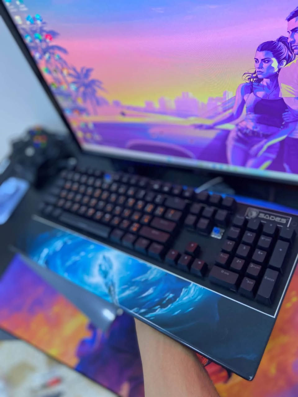 كيبورد SADES • ماوس Logitech G400s • نظيف وشغال