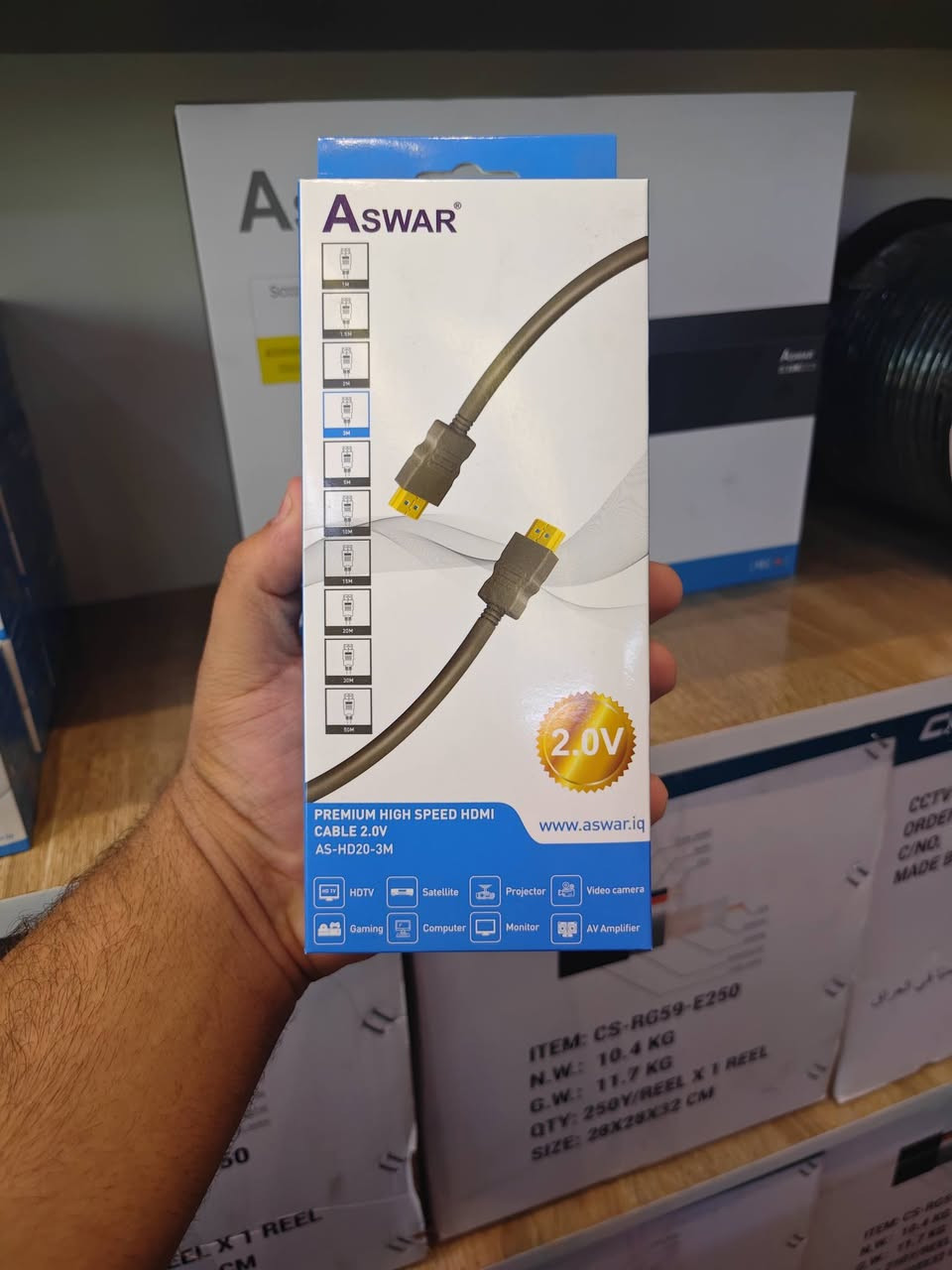 🔥 وصل الجديد إلى مكتب المتميز للكاميرات والحاسبات 🔥

وصلتنا تشكيلة جديدة من منتجات ASWAR الخاصة بأنظمة كاميرات المراقبة وتجهيزاتها، ضمن سلسلة HDX وHDX PLUS، بالإضافة إلى مجموعة متكاملة من الملحقات والمستلزمات الخاصة بأنظمة المراقبة.

متوفر لدينا كاميرات مراقبة ASWAR، أجهزة تسجيل DVR، أطقم كاميرات مراقبة متكاملة، مجهزات طاقة Power Supply، كيبلات HDMI 2.0 عالية السرعة، كيبلات CamScan الخاصة بأنظمة المراقبة، إضافة إلى الموصلات والإكسسوارات ومختلف التجهيزات.

نوفر خيارات متعددة تناسب احتياجات المنازل والمحلات والمكاتب والشركات والمخازن والمشاريع، مع مساعدتكم في اختيار الكاميرات والتجهيزات المناسبة حسب طبيعة المكان والميزانية المطلوبة.

🔵 منتجات ASWAR وصلت حديثاً
🔵 كاميرات وأنظمة مراقبة متكاملة
🔵 أجهزة تسجيل DVR وملحقاتها
🔵 كيبلات ومجهزات طاقة وإكسسوارات
🔵 خيارات متعددة حسب احتياج كل مشروع

للاستفسار عن الأسعار والموديلات والمواصفات والتجهيز الكامل تواصلوا معنا أو زورونا في المكتب.

📍 الفلوجة – شارع المحكمة القديمة
🏢 مكتب المتميز للكاميرات والحاسبات
📞 ***********

المتميز للكاميرات والحاسبات — كل ما تحتاجه لمنظومة المراقبة في مكان واحد.

نص مكتوب في الصور:
- Aswar SECURITY FOR A SAFER TOMORROW حلول أمنية متكاملة لبناء مستقبل أكثر أماناً كاميرات | مسجلات | ملحقات | كابلات | تجهيزات الشبكات 4MP Ultra HD Smart IR Night Vision SMD+ AI Analytics IP67 Weatherproof جودة عالية موثوقية دائمة HIGH QUALITY RELIABLE SECURITY Aswar SECURITY SYSTEMS منتجات أصلية 100% أداء عالي وثبات في العمل دعم فني ومتابعة مستمرة ضمان جودة معتمد Aswar شريكك في حماية ما يهمك MORE THAN SECURITY A SAFER TOMORROW
- Aswar SECURITY FOR A SAFER TOMORROW تقنية متقدمة لحماية أكبر ADVANCED TECHNOLOGY GREATER SECURITY كاميرا مراقبة احترافية رؤية أضوض ... أمان أكثر مناسب للمنازل | المحلات | الشركات | المستودعات 4MP Ultra HD WizColor Full Color Night Vision SMD+ Al Detection IP67 Weatherproof Aswar HDX SERIES PREMIUM SECURITY PRODUCTS ASWAR MORE THAN SECURITY جودة عالية وموثوقة سهولة التركيب رؤية ليلية ملونة تصميم احترافي Aswar SECURITY FOR A SAFER TOMORROW اتصال مستقر جودية أعلى STABLE CONNECTION HIGHER QUALITY كابل HDMI عالي الأداء صورة أوضح ... تجربة أفضل لجميع الأجهزة الحديثة Aswar 1M 2M 3M 5M 9M 15M 20M 30M 50M (2.0V PREMIUM HIGH SPEED HDMI CABLE 2.0V AS-HD20-3M www.aswar.iq 4K Ultra HD 3D 3D Support 18Gbps Audio Return Channel Wide Compatibility ASWAR CONNECTING A SMARTER WORLD Aswar SECURITY FOR A SAFER TOMORROW مجموعة متكاملة لحماية شاملة ALL-IN-ONE SOLUTION COMPLETE PROTECTION نظام مراقبة متكامل لأمان أكبر دائماً 4 كاميرات + جهاز تسجيل + جميع الملحقات Complete Security Solutions Aswar HDX SERIES PREMIUM SECURITY PRODUCTS Aswar REC 4K دقة عالية 24/7 مراقبة مستمرة Remote View من أي مكان HDD Support 16TB HDD لدن Easy Setup تركيب سهل ASWAR YOUR SECURITY PARTNER Aswar SECURITY FOR A SAFER TOMORROW طاقة مستقرة لأداء مستمر STABLE POWER CONTINUOUS PERFORMANCE مجهز طاقة احترافي حماية لأجهزتك على مدار الساعة مناسب لأنظمة رقية المراقبة وكافة الأجهزة الأمنية Aswar AC100V-240 AS-N12PS/3000 AS-N12PS/5000 AS-N12PS/6000 POWER SUPPLY www.aswar.iq Aswar POWERING A SAFER TOMORROW جودة عالية وموثوقة متوافق مع مختلف الأجهزة تبريد فعال أداء ثابت ومستقر حماية من الجهد الزائد CamScan® RELIABLE CABLE BETTER PERFORMANCE كابل موثوق لنقان بيانات أفضل قابل كاميرات المراقبة جودة في كل متر مناسب لجميع أنظمة CCTV CamScan 4 High Conductivity Low Signal Loss Durable Design CCTV Systems Original CAMSCAN product Scan for authretication with CertiEye App. CamScan® CABLES FOR A SMART TOMORROW Available Length 100M 305M QUALITY CONTROL APPROVED ✔ CamScan 8MP 410g @ 5MP 400g @ 2MP Aswar SECURITY FOR A SAFER TOMORROW اختيارك الأمثل لأمان أكبر منتجات أمنية عالية الجودة Aswar Complete Security Solutions Aswar Aswar HDX PLUS Aswar Aswar Aswar CamScan المنازل المحلات الشركات المستودعات المدارس المؤسسات الحكومية Aswar جودة مضمونة دعم فني توافر مستمر خدمة ما بعد البيع معك لحماية ما يهمك www.aswar.iq
- Aswar SECURITY FOR A SAFER TOMORROW ثقة وجودة في كل مكان COMPLETE SECURITY SOLUTION مجموعة كاميرات مراقبة متكاملة لأمان أكبر ... دائماً منازل | شركات | محلات | مستودعات | جميع الأماكن 4K Ultra HD Recording Smart Motion Detection Color Night Vision (WizColor) Built-in Mic (Selected Models) IP67 Weatherproof Remote Access Mobile App Aswar Complete Security Solutions Aswar Aswar HDX2.0 SERIES HDX PLUS SERIES PREMIUM SECURITY PRODUCTS [ REC ] 8CH/16CH/32CH NVR Options 4MP - 5MP - 8MP IP Cameras HDD Support Up to 16TB Live View PC & Mobile 2 Years Warranty Aswar HDX SERIES PLUS CCTV Camera Network Video Recorder Power Supply Cables & Connectors Complete Accessories HOME OFFICE STORE FACTORY MORE THAN SECURITY Aswar PROTECT WHAT MATTERS www.aswar.iq
- Aswar SECURITY FOR A SAFER TOMORROW اختيارك الأمثل للأماكن الأكثر أماناً PROFESSIONAL SECURITY SOLUTIONS كاميرا مراقبة احترافية رؤية أوضح ... أمان أكبر See More Feel Safer تقنيات متطورة لحماية ما يهمك 4MP 4MP Ultra HD Resolution WizColor Full Color Night Vision SMD+ AI Detection IVS Smart Analytics 50m Night Vision IP67 Weatherproof DAY VIEW NIGHT VIEW (WizColor) DUAL LIGHT جودة عالية وموثوقة أداء مستقر وطويل العمر سهل التركيب والتشغيل دعم فني ومتابعة مستمرة Aswar SECURITY FOR A SAFER TOMORROW