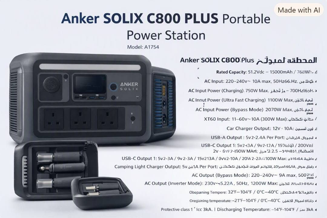 Anker SOLIX • موديل A1754 • ٧٦٨Wh