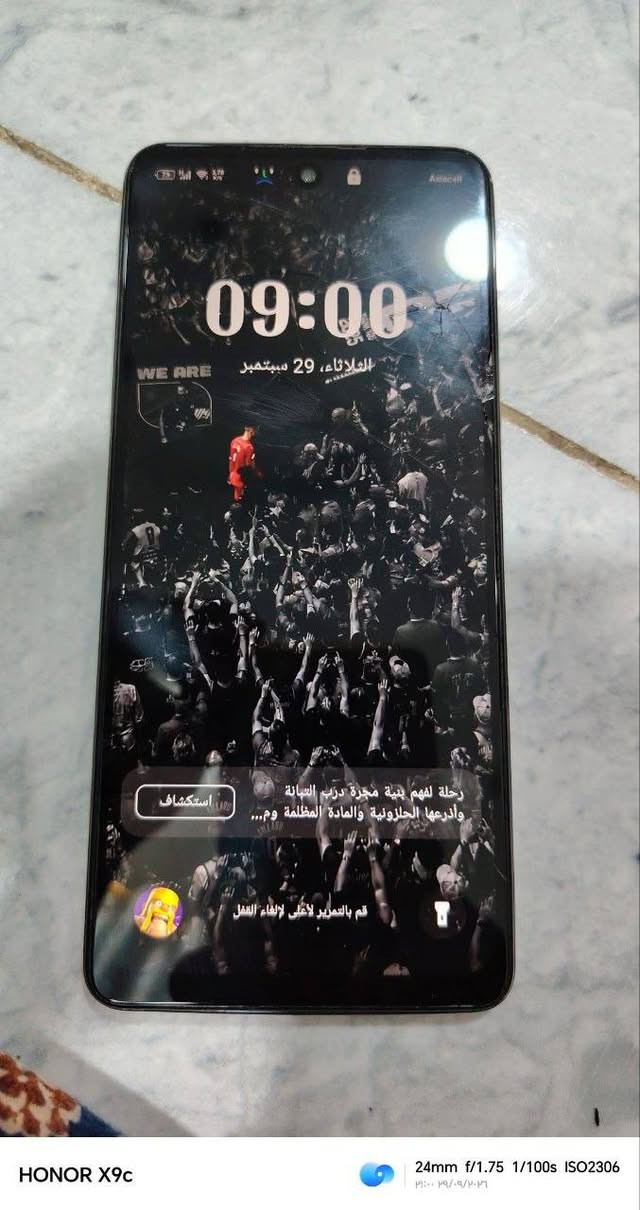 ؤالسلام عليكم جهاز انفنكس نوت 30 ذاكرته 256 كوشي شغال بيه الجهاز فحصه شوفه سعر125 قفل
***********

نص مكتوب في الصور:
- HONOR X9c 24mm f/1.75 1/33s ISO581 ٢١:٠٠ ١٩/٠٩/٢٠٢٦
- HONOR X9c 24mm f/1.75 1/100s ISO2306 ٢١:٠٠ ٢٩/٠٩/٢٠٢٦
- HONOR X9c
- 24mm f/1.75 1/25s ISO594
- ٢١:٠٠ ٢٩/٠٩/٢٠٢٦
- HONOR X9c 24mm f/1.75 1/33s ISO597 ۱۴:۰۰ ۱۴۰۳/۰۹/۰۶
- HONOR X9c 24mm f/1.75 1/33s ISO563 ٢١:٠٠ ١٩/٠٩/٢٠٢٦