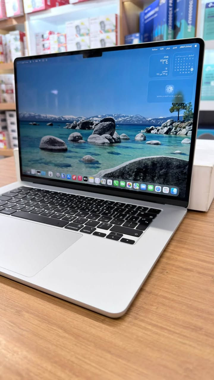 MacBook Air 2025 15”
M4
Ram 16
Hard 512
Clean 100%
Cycles 35
Battery 100%
شرق اوسط 
كامل ملحقات 
1,680,000
كربلاء - حي الحسين
***********
متوفر توصيل

نص مكتوب في الصور:
- سبت، ١٩ أيلول ١٠:٠٥ ص معلومات النظام ملف تعديل نافذة مساعدة معلومات الطُّراز: اسم الجهاز: D865266A78L1PDC0 bq40z651 رمز دفعة الحزمة: رمز دفعة PCB: إصدار البرنامج الثابت: 0b00 التحقق من الجهاز: Od17 التحقق من الخلية: معلومات الشحن: شحن البطارية أدنى من مستوى التحذير: تم الشحن كليًا: الشحن: حالة الشحن (%): معلومات السلامة: عدد الدورات: ۳۸ الحالة: عادي الحد الأقصى للقدرة: ۱۰۰٪ إعدادات طاقة النظام: تيار كهربي متردد: مؤقت إسبات النظام (بالدقائق): مؤقت إسبات القرص (بالدقائق): مؤقت إسبات شاشة العرض (بالدقائق): زر تشغيل الإسبَات: تنبيه على LAN: Hibernate Mode نمط الطاقة المتاحة: منح "تسهيل الوصول إلى الشبكة" الأولوية على "الإسبَات": طاقة الإضاءة: مؤقت إسبات النظام (بالدقائق): مؤقت إسبات القرص (بالدقائق): مؤقت إسبات شاشة العرض (بالدقائق): زر تشغيل الإسبَات: تنبيه على LAN: Hibernate Mode نمط الطاقة المتاحة: منح "تسهيل الوصول إلى الشبكة" الأولوية على "الإسبَات": خفض الإضاءة: تكوين الأجهزة: تم تركيب UPS: لا معلومات شاحن التيار المتردد: متصل: لا الشحن: لا أحداث الطاقة: الأحداث المجدولة التالية: appPID: ۳۸۹ النوع: تنبيه مجدول حسب: com.apple.alarm.user-invisible com.apple.calaccessd.travelEngine.periodicRefreshTimer الوقت: 10:07 19/09 :UserVisible appPID: ۸۸ النوع: تنبيه مجدول حسب: com.apple.alarm.user-invisible com.apple.osanalytics.hardhighengagementtimer الوقت: ٢٠:٥٤ ٢٠٢٦/٩/٢٠ معلومات MacBook Air مكونات الكمبيوتر ATA Bluetooth NVMExpress PCI SAS SATA SPI USB التخزين الشخصيات الذاكرة الصوت الطابعات البطاقة الكاميرا إنشاء الفرص إيثريت تندربولت/USB4 رسومات شاشات عرض قارئ البطاقات قناة الألياف واجهة SCSI المتوازية وحدة التحكم Apple Pay الشبكة المواقع جدار الحماية وحدات التخزين Wi-Fi SmartCards التنبيهات التطبيقات الخطوط السجلَات اللغة والمنطقة الملصقات الفطور أجزاء التفضيلات إطار العمل Rosetta برنامج الطابعة برنامج تم تعطيله تسهيلات الاستخدام خدمات المزامنة دعم Raw عميل تتم إدارته عناصر بدء التشغيل الملفات التعريفية حول MacBook Air ١٥ بوصة، M4، ٢٠٢٥ Mohammed MacBook Air الاسم Apple M4 الشريحة ۱٦ غ.ب. الذاكرة LG9D66YN02 الرقم التسلسلي الإصدار 26.6.2 macOS macOS Tahoe شاشات العرض شاشة ريتينا مضمنة إعدادات شاشة العرض... مساحة التخزين Macintosh HD متوفر ٤٦٣,٣ غ.ب. من ٤٩٤,٣٨ غ.ب. إعدادات مساحة التخزين... تقرير النظام... اتفاقية ترخيص البرنامج شهادة التنظيم توافق ENERGY STAR® - اتفاقية الترخيص 1983-2026 Apple Inc. © جميع الحقوق محفوظة. تسجيل الدخول باستخدام حساب Apple Wi-Bluetooh شبكة بطارية بحث معضلات الاستخدام لفية الشاشة Siri و Apple © طبخ المكتب وشريط الأيقونات شاشات العرض ربط القوائم شعارات صوت ركيز نة الشاشة خصوصية والأمان سمة الإصبع وكلمة السر مستخدمون والمجموعات سايبات الإنترنت Game Cent iCloud
