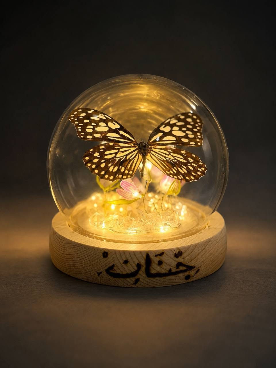 فراشه حقيقيه محنطه 🦋 
داخل كرة التوليب المضيئه مع حفر اسم حسب الطلب 
سعر ب30,000 مع توصيل 
للحجز والاستفسار مراسلة البيج 🚗
